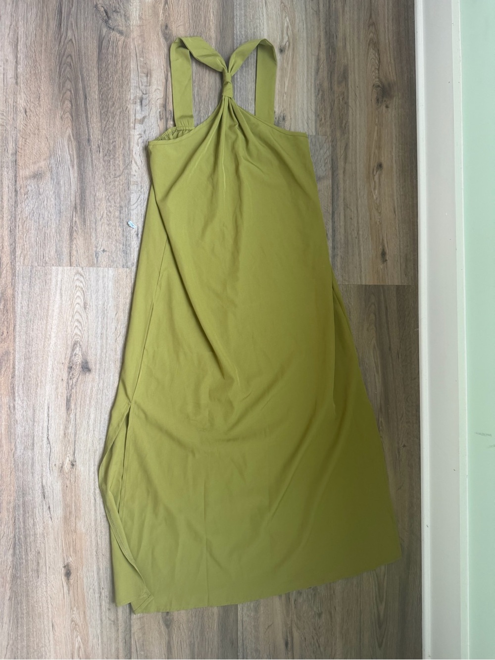 Olive Green Halter Maxi Dress - Women's Casual Summer Dress